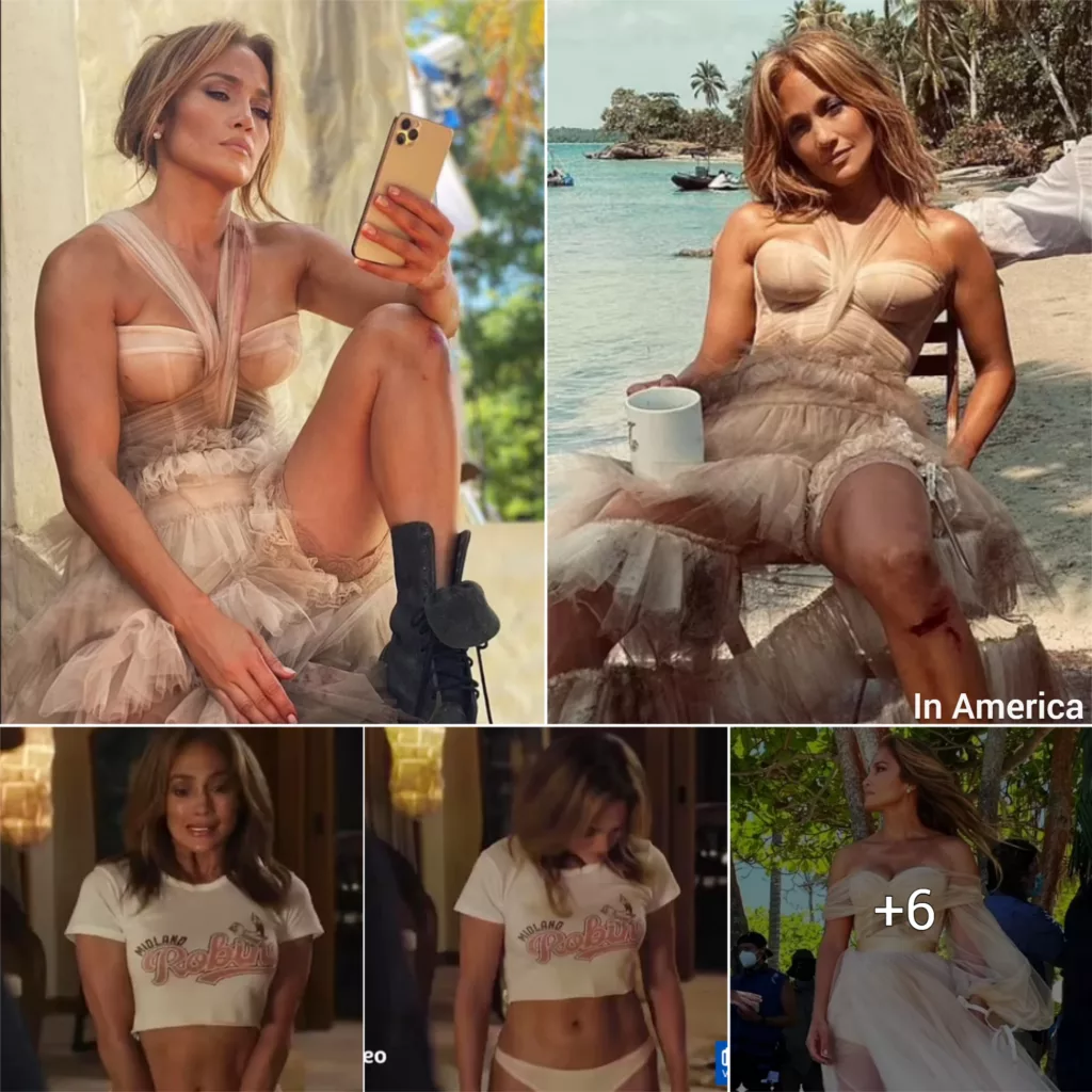 Jennifer Lopez shows off her enviable washboard abs and turns into a gun-toting bride in a new trailer for her upcoming film Shotgun Wedding
